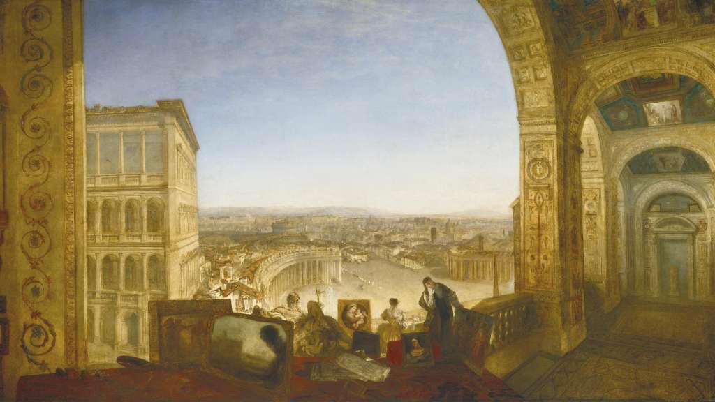 London Art Studies Joseph Mallord William Turner J.M.W. Rome, from the Vatican. Raffaelle, Accompanied by La Fornarina, Preparing his Pictures for the Decoration of the Loggia