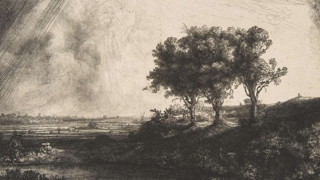 The Three Trees by Rembrandt van Rijn