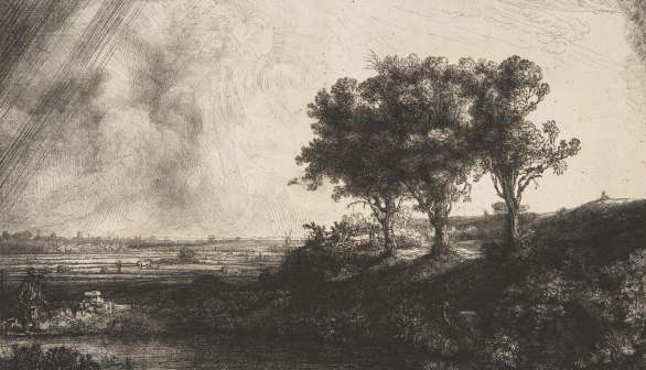 The Three Trees by Rembrandt van Rijn